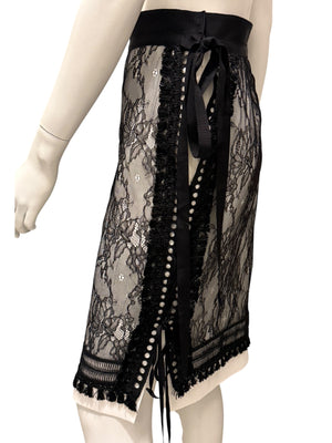 UNTLD Black Lace Two-Piece Skirt Suit – Size 8