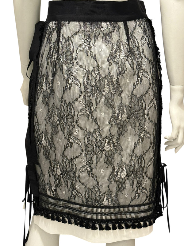 UNTLD Black Lace Two-Piece Skirt Suit – Size 8