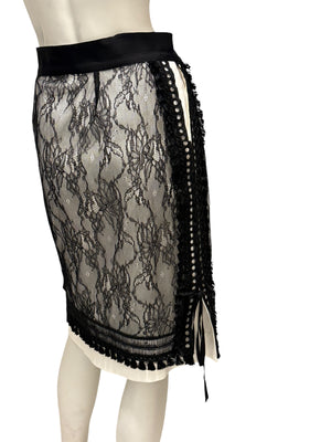 UNTLD Black Lace Two-Piece Skirt Suit – Size 8