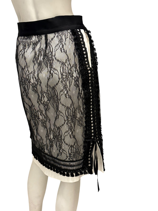 UNTLD Black Lace Two-Piece Skirt Suit – Size 8