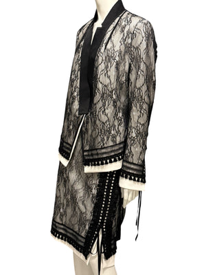 UNTLD Black Lace Two-Piece Skirt Suit – Size 8