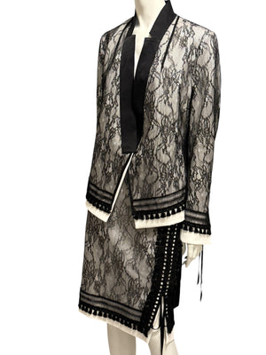 UNTLD Black Lace Two-Piece Skirt Suit – Size 8