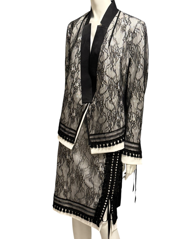 UNTLD Black Lace Two-Piece Skirt Suit – Size 8