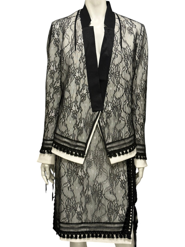 UNTLD Black Lace Two-Piece Skirt Suit – Size 8