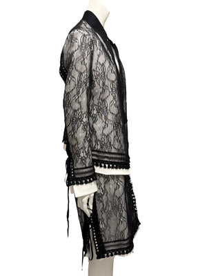 UNTLD Black Lace Two-Piece Skirt Suit – Size 8