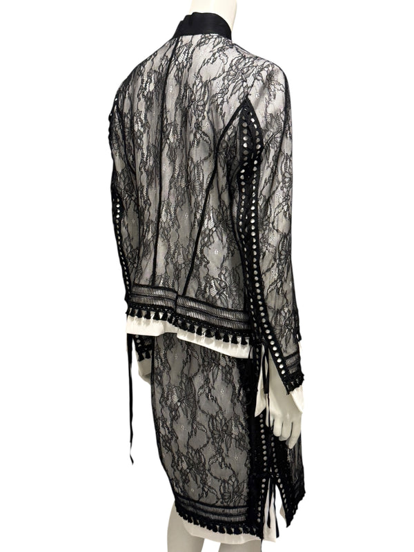 UNTLD Black Lace Two-Piece Skirt Suit – Size 8