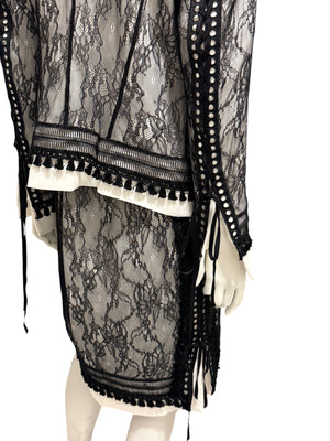 UNTLD Black Lace Two-Piece Skirt Suit – Size 8