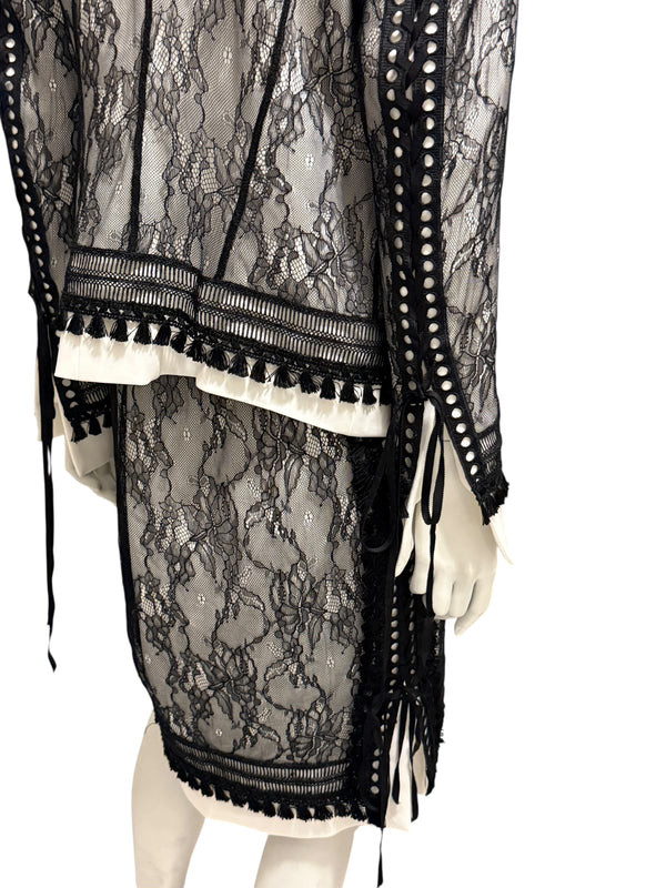 UNTLD Black Lace Two-Piece Skirt Suit – Size 8