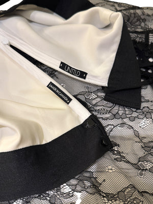 UNTLD Black Lace Two-Piece Skirt Suit – Size 8