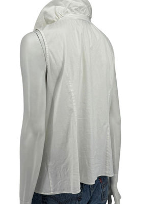 Lafayette 148 New York White Sleeveless Gathered Collar Blouse – Size 12