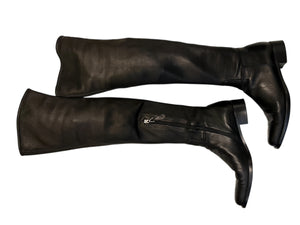Alaïa Black Leather Over-the-Knee Boots – Size 40.5