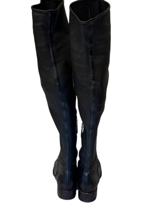 Alaïa Black Leather Over-the-Knee Boots – Size 40.5