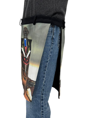 Givenchy Paris Men's Graphic Print Cotton Wrap Apron Skirt Size 50