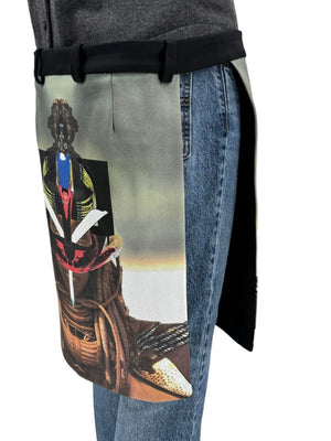 Givenchy Paris Men's Graphic Print Cotton Wrap Apron Skirt Size 50