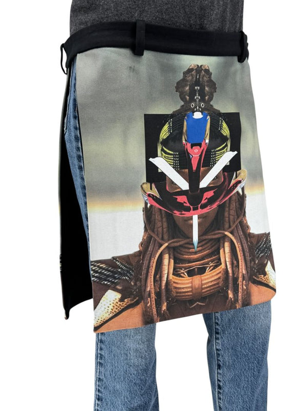 Givenchy Paris Men's Graphic Print Cotton Wrap Apron Skirt Size 50