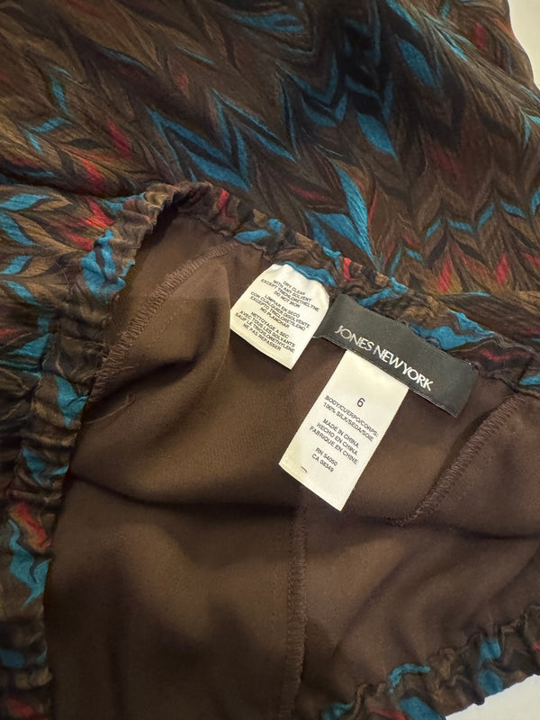 Jones New York Multicolor Chevron Pleated Skirt – Size 6