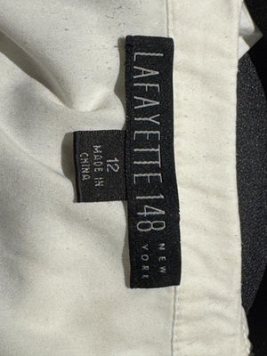 Lafayette 148 New York White Sleeveless Gathered Collar Blouse – Size 12