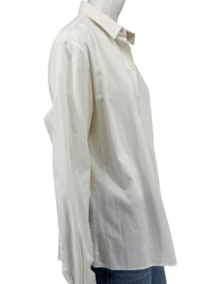 Burberry Brit White Stretch Cotton Nova Check Trim Button Front Shirt XL