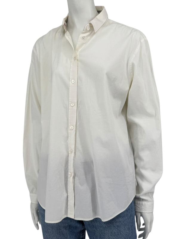 Burberry Brit White Stretch Cotton Nova Check Trim Button Front Shirt XL