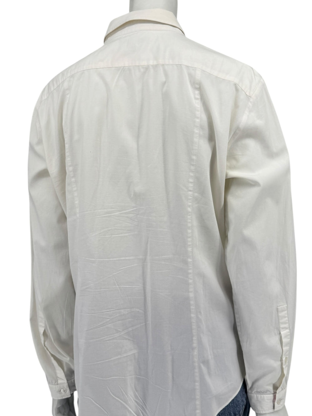 Burberry Brit White Stretch Cotton Nova Check Trim Button Front Shirt XL