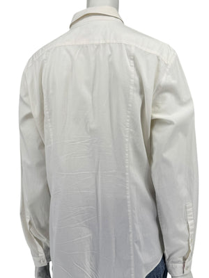 Burberry Brit White Stretch Cotton Nova Check Trim Button Front Shirt XL