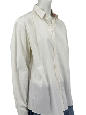 Burberry Brit White Stretch Cotton Nova Check Trim Button Front Shirt XL