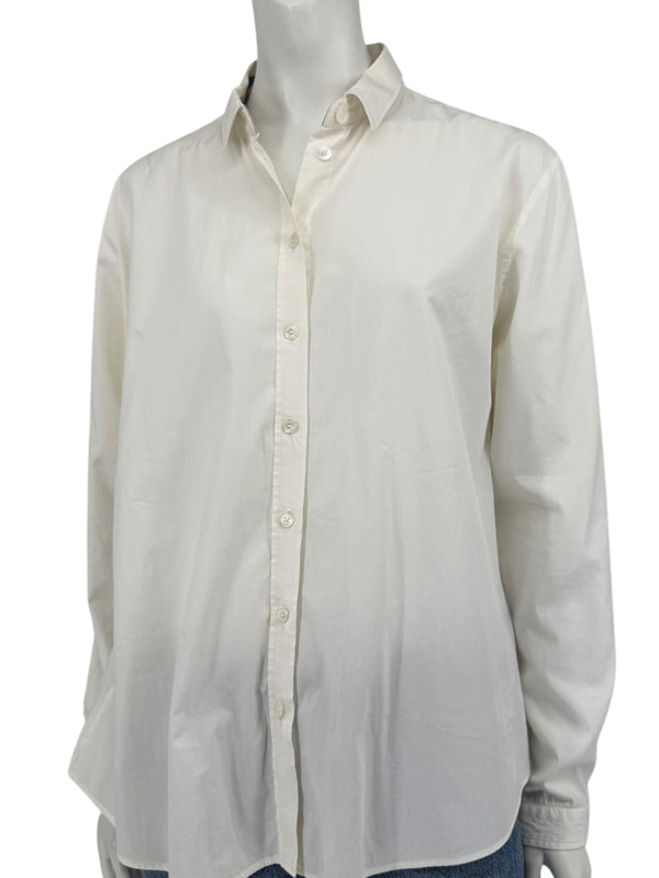 Burberry Brit White Stretch Cotton Nova Check Trim Button Front Shirt XL