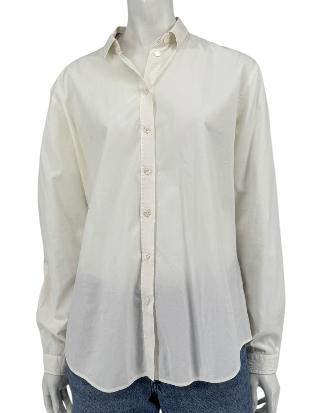 Burberry Brit White Stretch Cotton Nova Check Trim Button Front Shirt XL