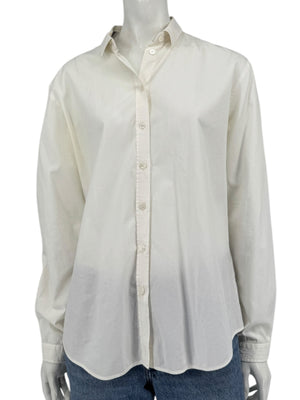 Burberry Brit White Stretch Cotton Nova Check Trim Button Front Shirt XL