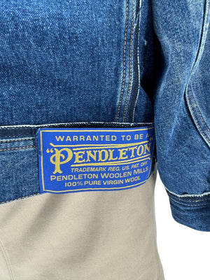 Maison Margiela x Pendleton Distressed Wool-Lined Denim Jacket – Indigo Blue | Size 52