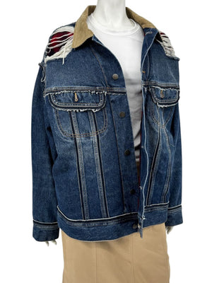 Maison Margiela x Pendleton Distressed Wool-Lined Denim Jacket – Indigo Blue | Size 52
