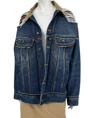 Maison Margiela x Pendleton Distressed Wool-Lined Denim Jacket – Indigo Blue | Size 52