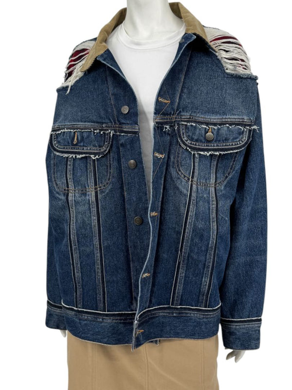 Maison Margiela x Pendleton Distressed Wool-Lined Denim Jacket – Indigo Blue | Size 52