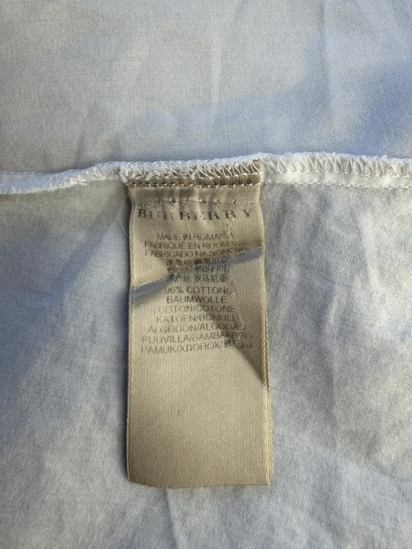 Burberry Brit White Stretch Cotton Nova Check Trim Button Front Shirt XL