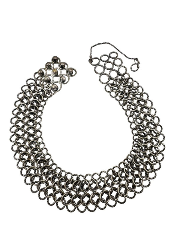 David Yurman Sterling Silver & 18K Gold Atlas Chainmail Necklace & Bracelet Set