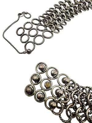 David Yurman Sterling Silver & 18K Gold Atlas Chainmail Necklace & Bracelet Set