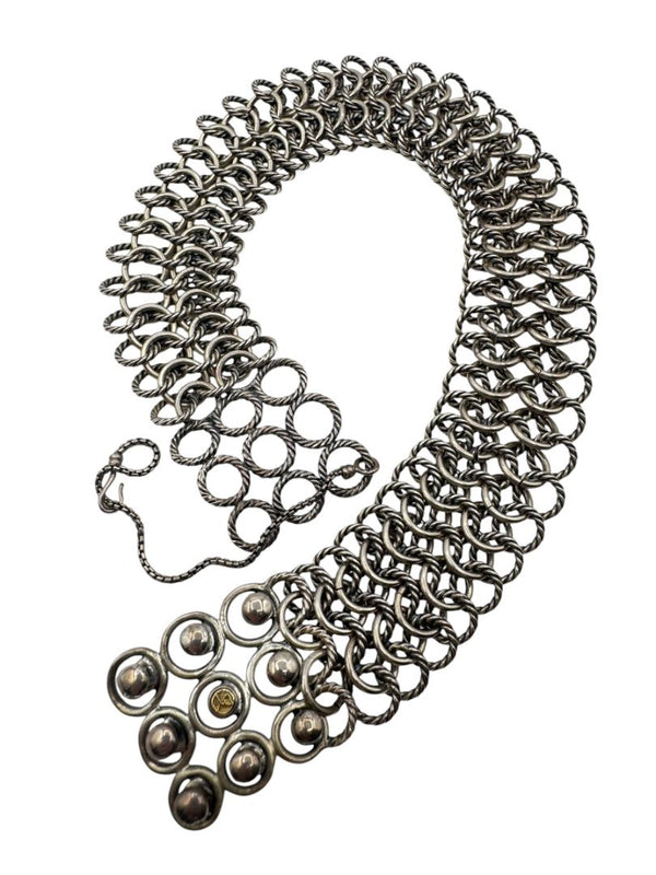 David Yurman Sterling Silver & 18K Gold Atlas Chainmail Necklace & Bracelet Set