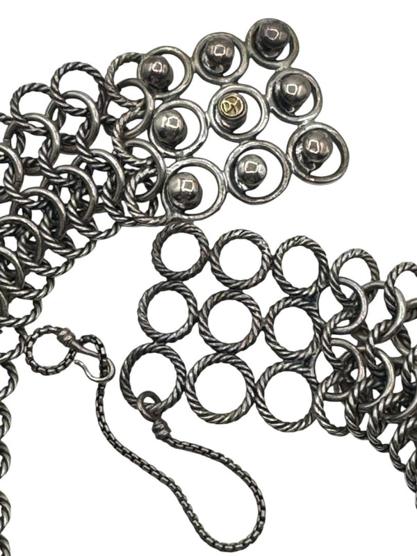 David Yurman Sterling Silver & 18K Gold Atlas Chainmail Necklace & Bracelet Set