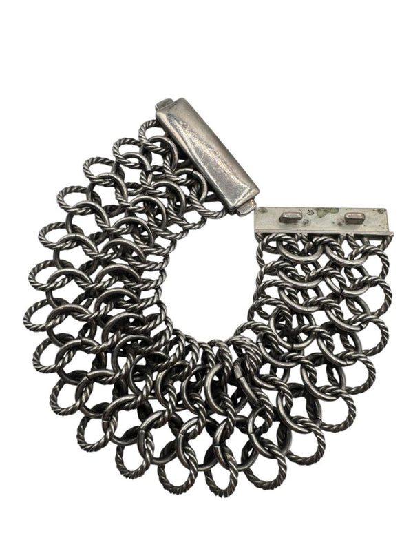 David Yurman Sterling Silver & 18K Gold Atlas Chainmail Necklace & Bracelet Set