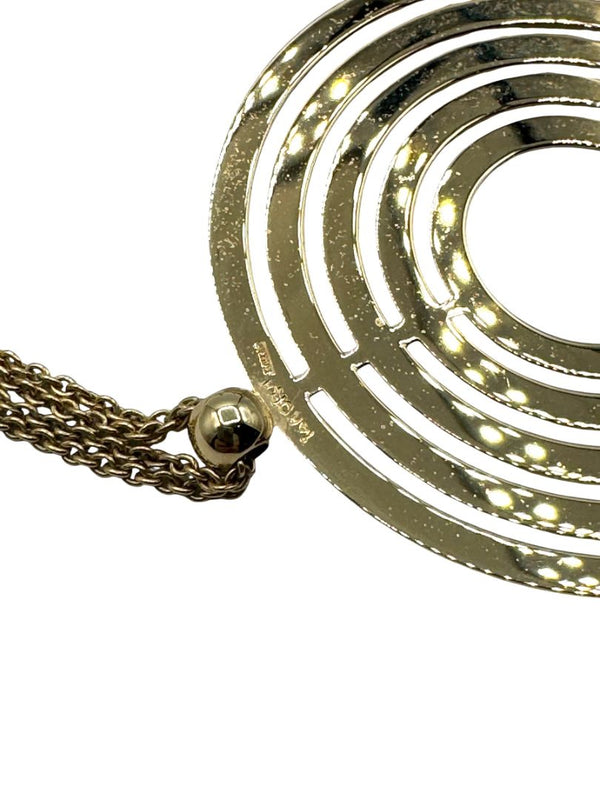 Vintage 14K Gold Concentric Circle Pendant Necklace & Matching Drop Earring Set