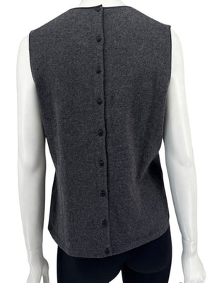 TSE 100% Cashmere Twin Sweater Set with Silk Trim – Gray Marl – Size XL