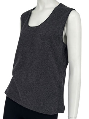 TSE 100% Cashmere Twin Sweater Set with Silk Trim – Gray Marl – Size XL