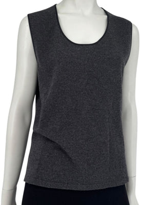 TSE 100% Cashmere Twin Sweater Set with Silk Trim – Gray Marl – Size XL