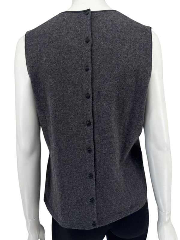 TSE 100% Cashmere Twin Sweater Set with Silk Trim – Gray Marl – Size XL