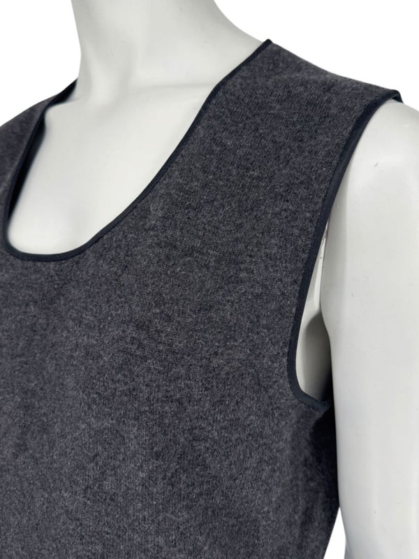 TSE 100% Cashmere Twin Sweater Set with Silk Trim – Gray Marl – Size XL