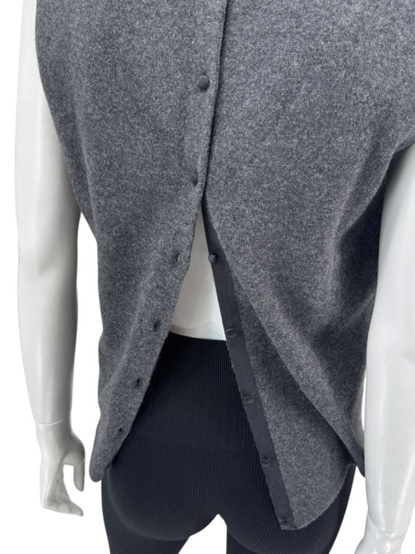 TSE 100% Cashmere Twin Sweater Set with Silk Trim – Gray Marl – Size XL