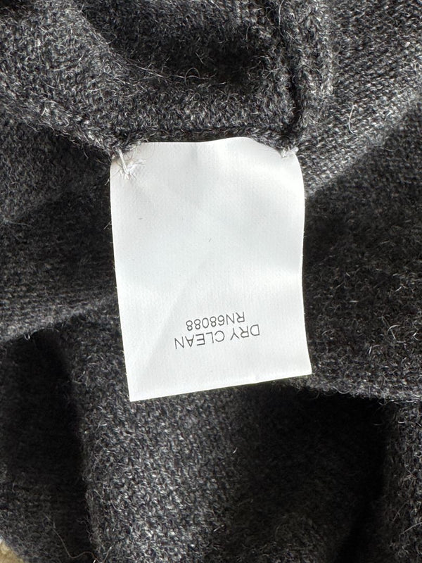 TSE 100% Cashmere Twin Sweater Set with Silk Trim – Gray Marl – Size XL