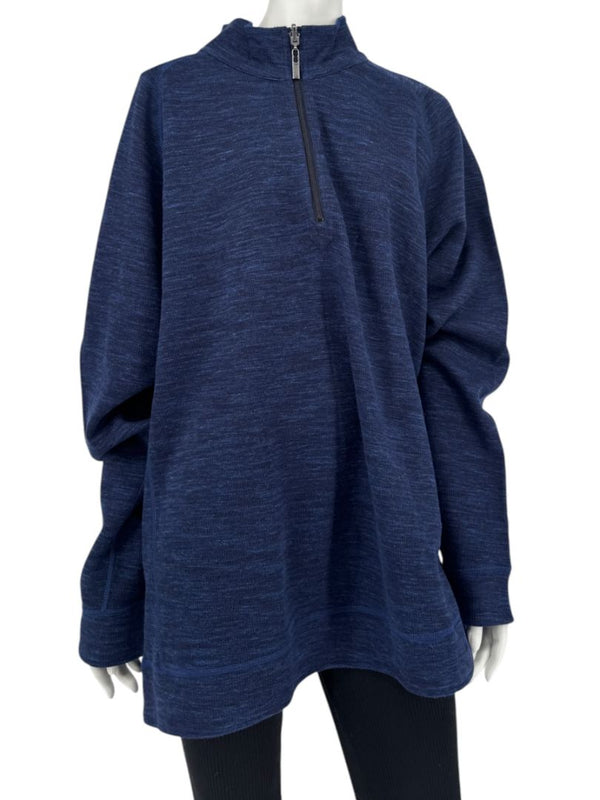 Tommy Bahama Reversible Subtropics Quarter-Zip Pullover – Navy Heather – NWT – Size XXL