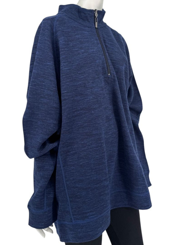Tommy Bahama Reversible Subtropics Quarter-Zip Pullover – Navy Heather – NWT – Size XXL