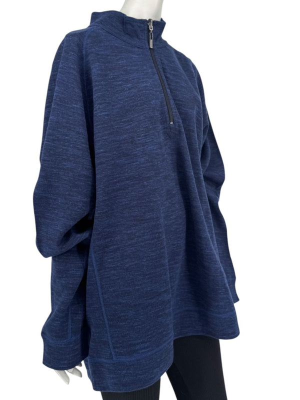 Tommy Bahama Reversible Subtropics Quarter-Zip Pullover – Navy Heather – NWT – Size XXL